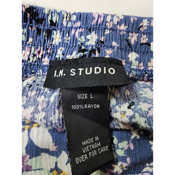 I.N. Studio Blue Floral Midi Skirt - Picture 3 of 6